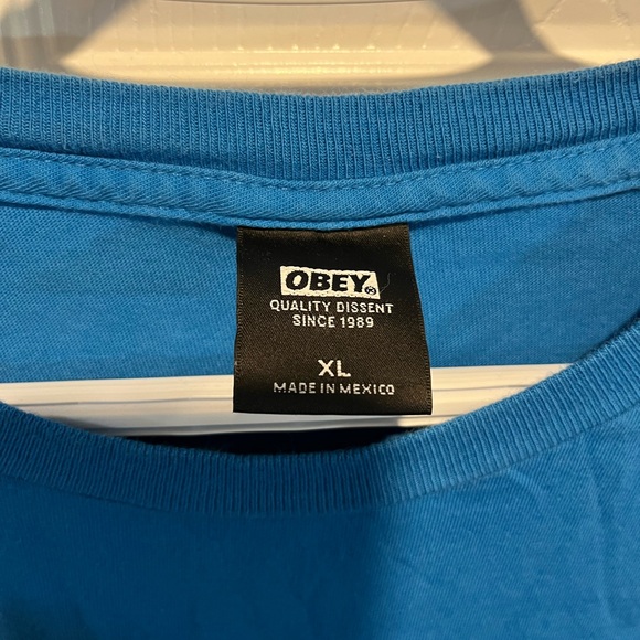 Obey Blue/Pink/Yellow Long Sleeve Size XL - Picture 3 of 8